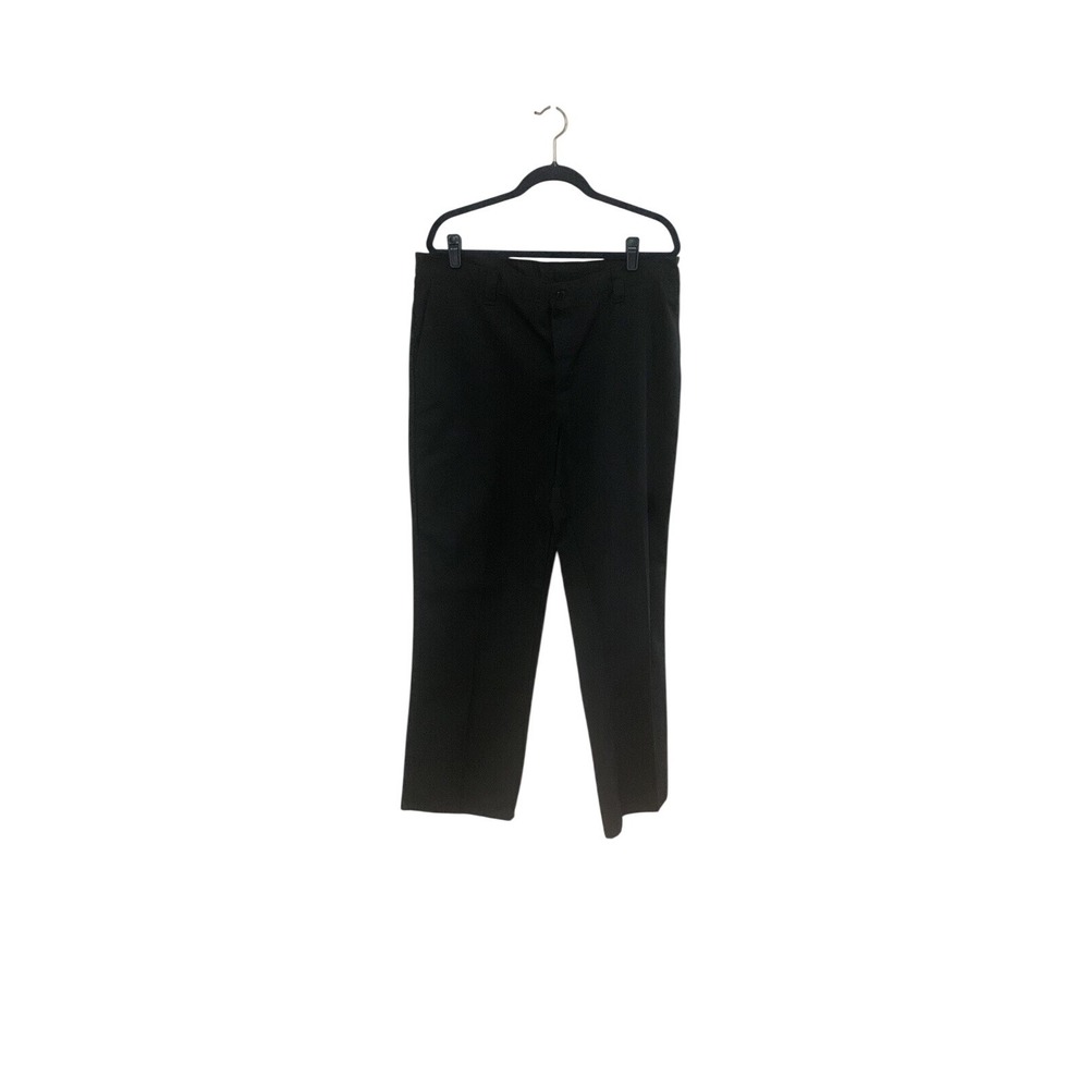 Dickies Mens Black Straight Leg Work Pants GP474BK 38x32 Regular Fit Twill Chino